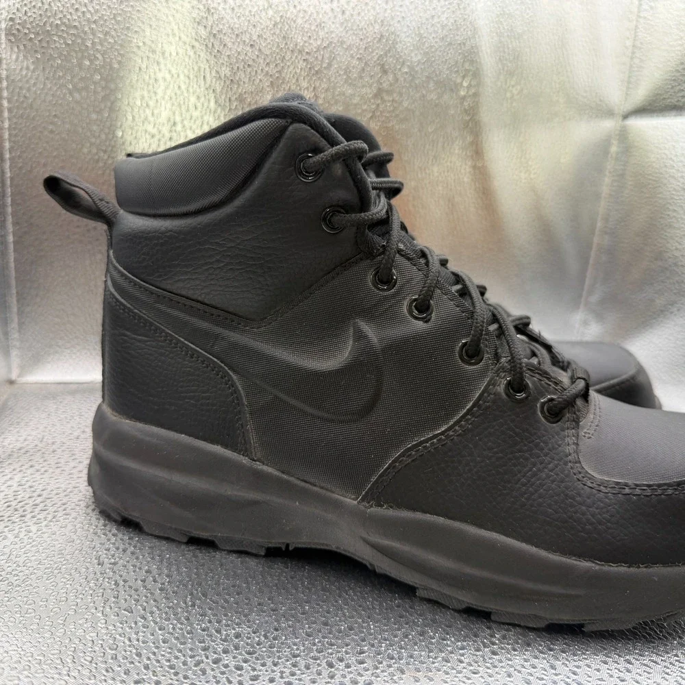 Size 6.5Y Nike Manoa LTR (GS) Mid‎ Black Kids Leather Lace-Up Boots BQ5372-001